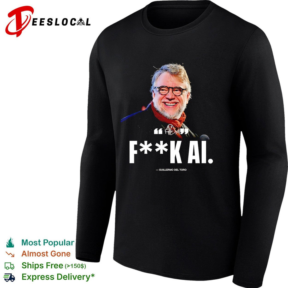 Guillermo del Toro fk AI Quote for Film Industry Enthusiasts Casual Cotton shirt Unisex