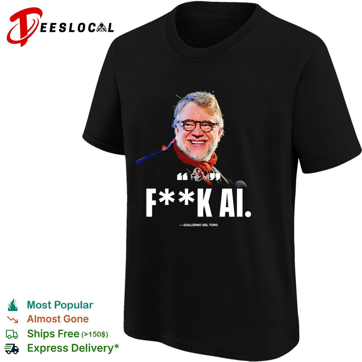 Guillermo del Toro fk AI Quote for Film Industry Enthusiasts Casual Cotton shirt Unisex