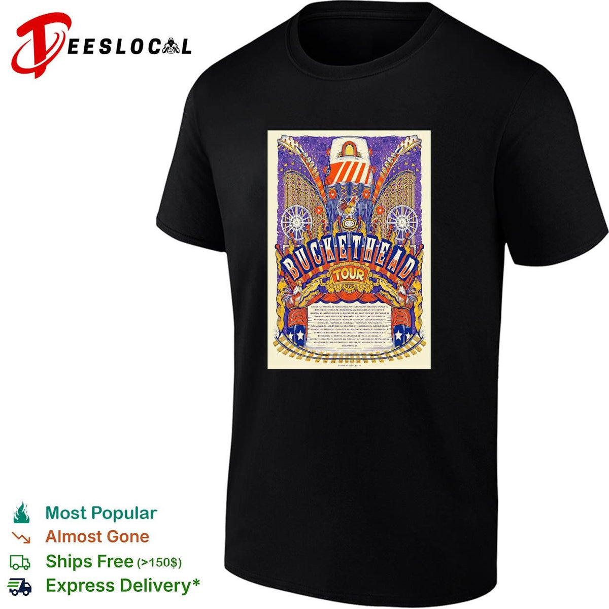 Guitar virtuoso tour concert dates poster vintage art shirt Unisex