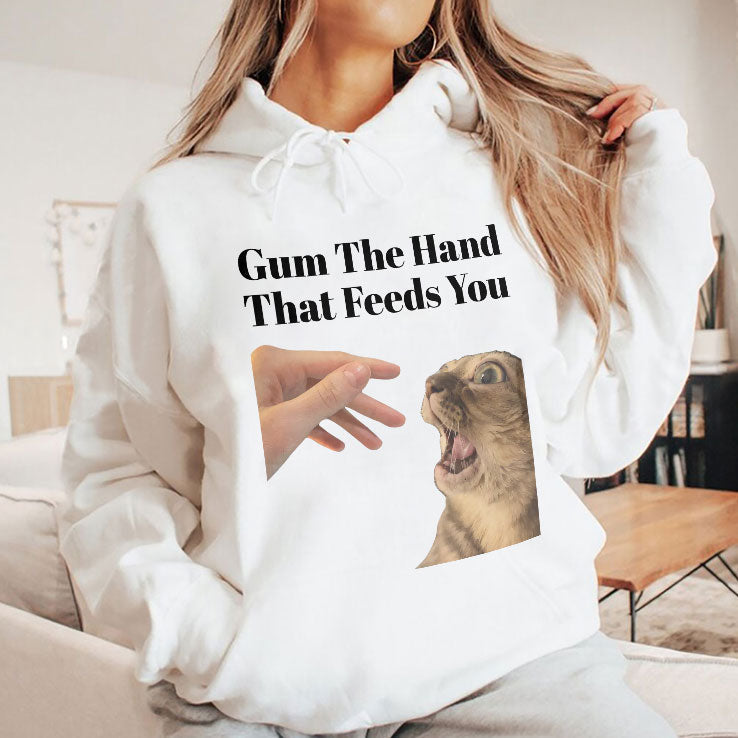 Gum The Hand That Feeds You Cat Shirt Unisex