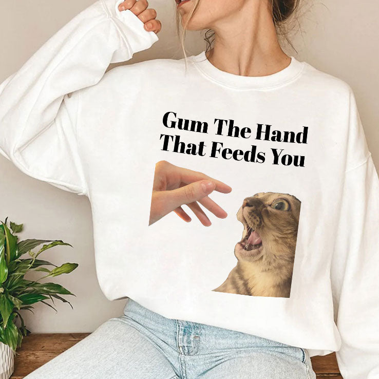 Gum The Hand That Feeds You Cat Shirt Unisex