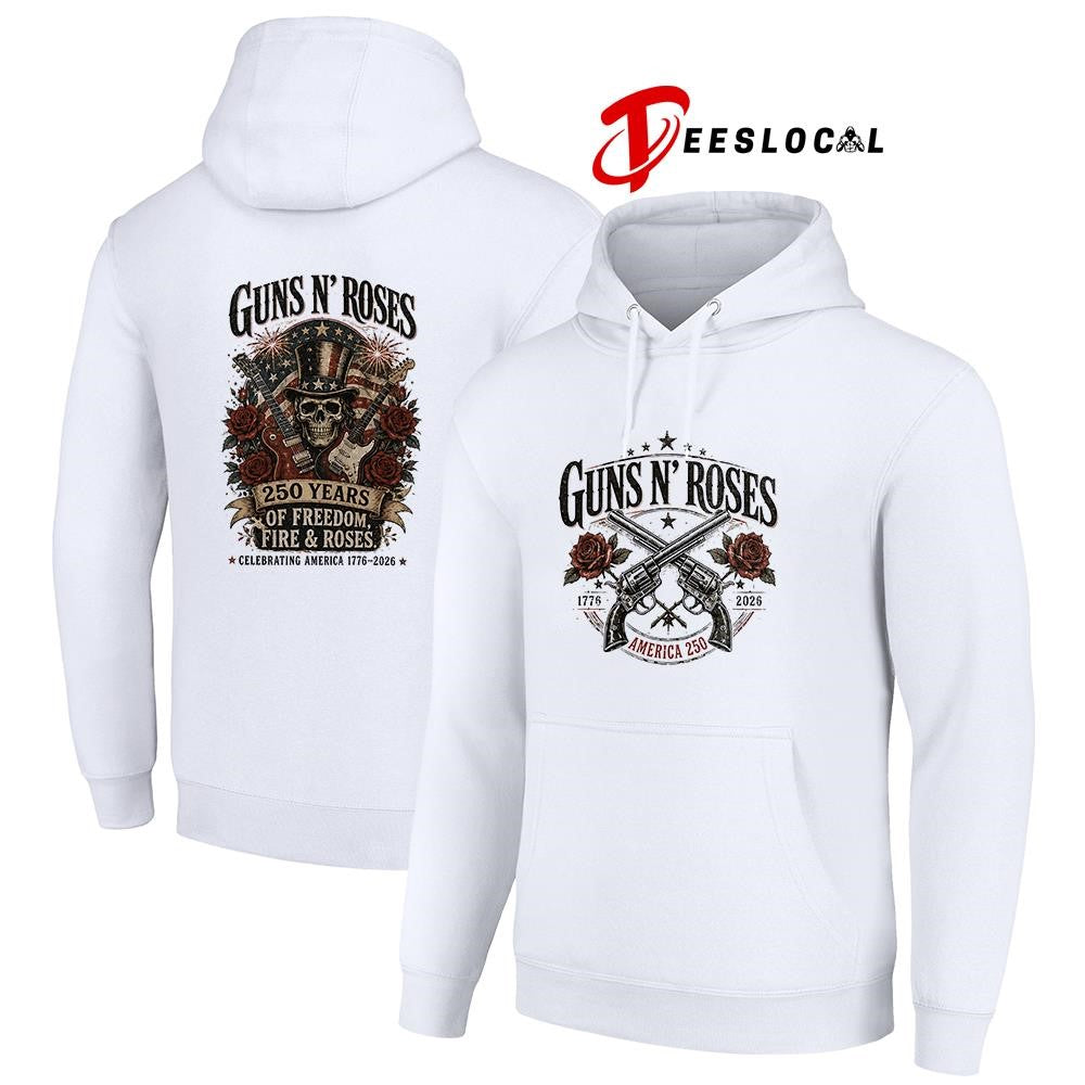 Gun ‘N Roses 250 years of freedom fire and roses graphic shirt Unisex