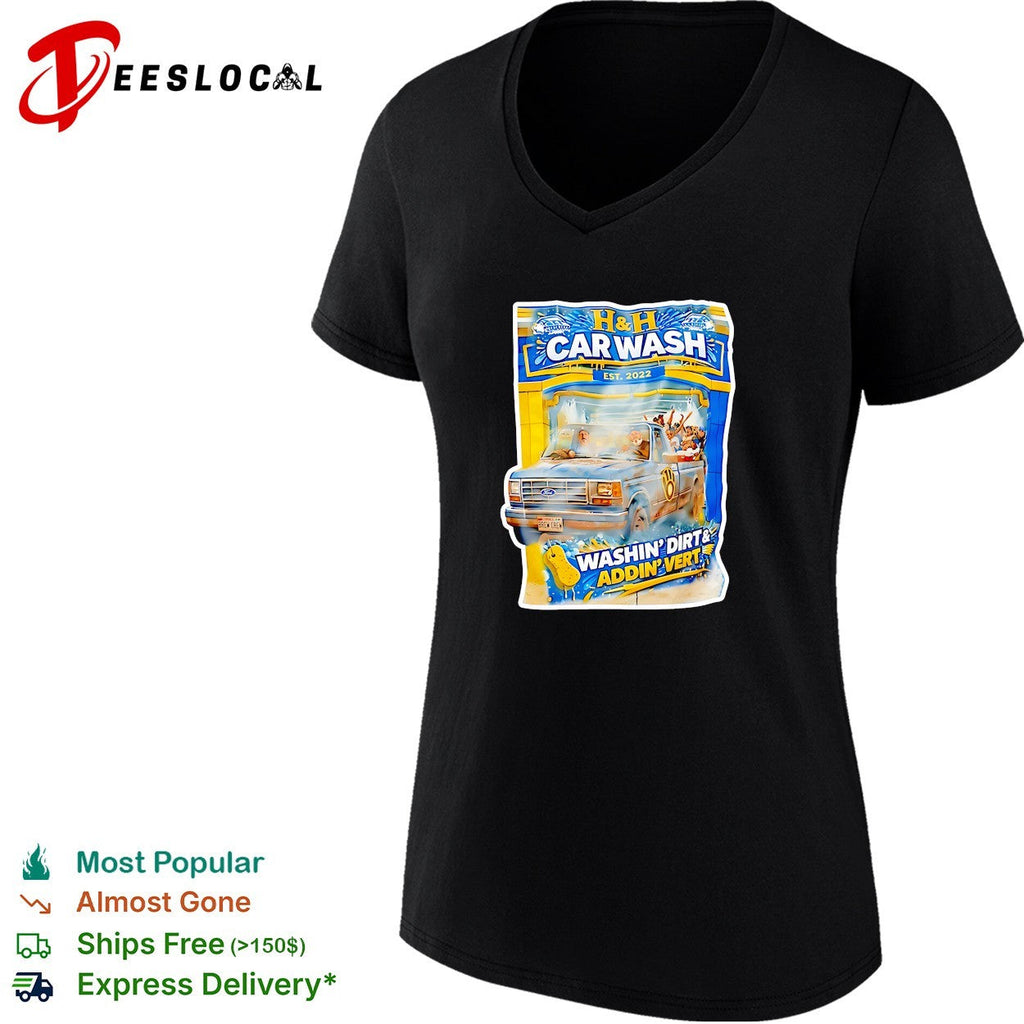 H and H car wash washing dirty adding vert pickup truck shirt Unisex