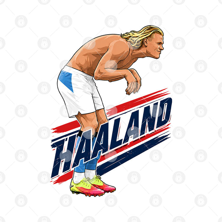 Haaland Cartoon Soccer T Shirt Unisex