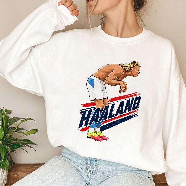 Haaland Cartoon Soccer T Shirt Unisex