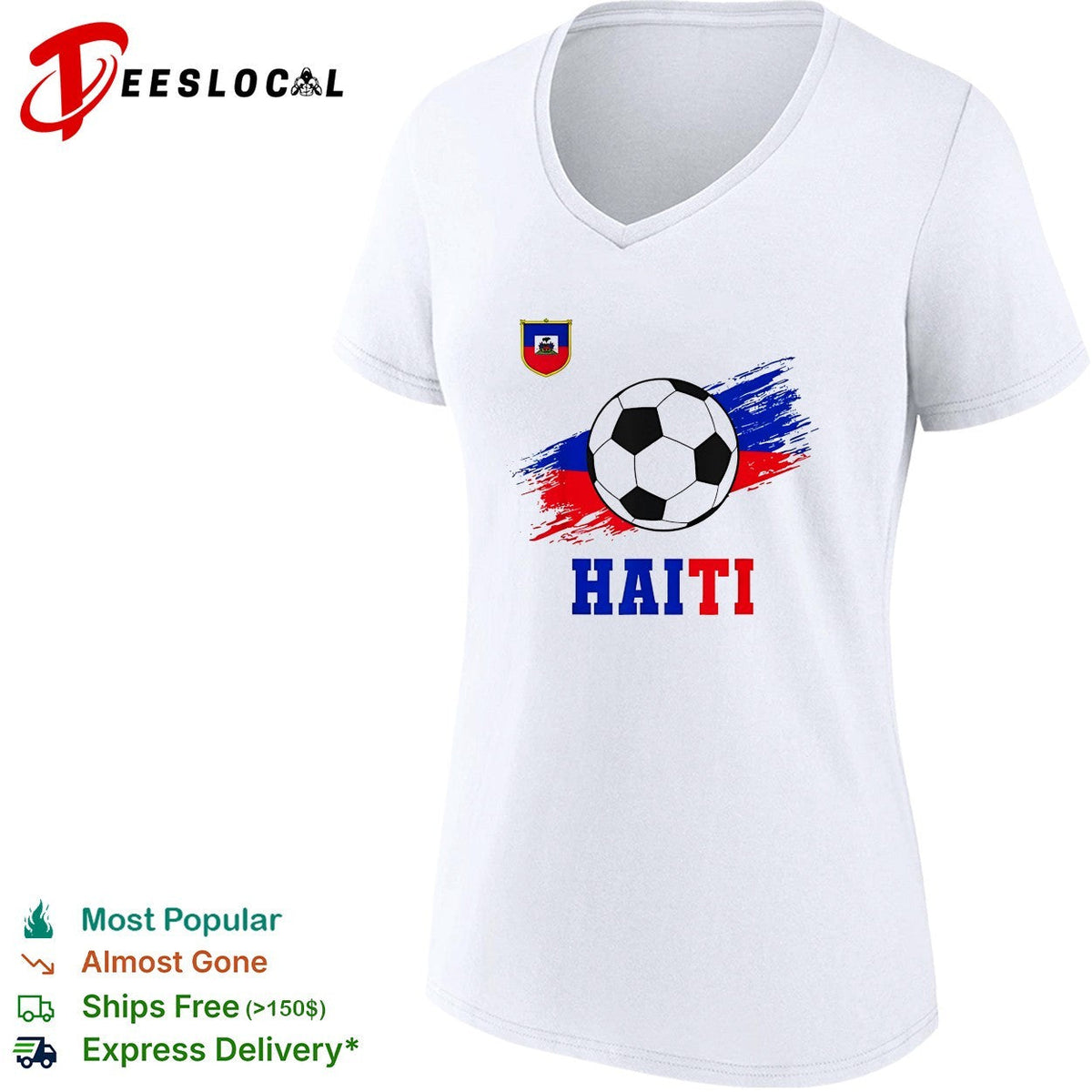 Haiti national soccer team crest flag brushstroke fan art shirt Unisex
