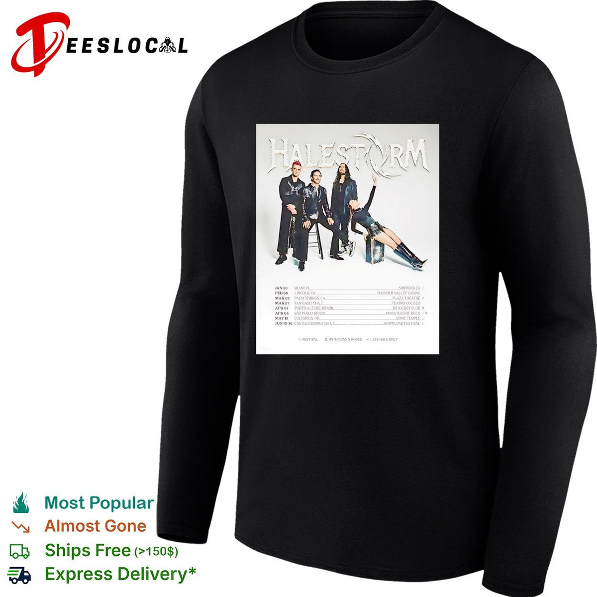 Halestorm tour dates 2025 Lzzy Hale Arejay Hale Joe Hottinger Josh Smith shirt Unisex