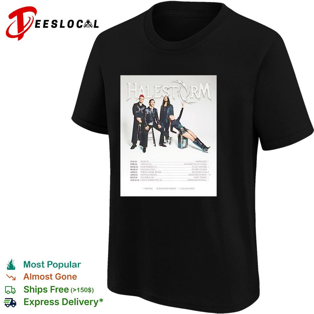 Halestorm tour dates 2025 Lzzy Hale Arejay Hale Joe Hottinger Josh Smith shirt Unisex
