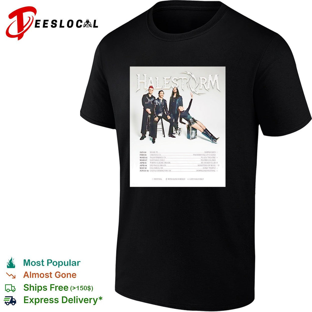 Halestorm tour dates 2025 Lzzy Hale Arejay Hale Joe Hottinger Josh Smith shirt Unisex
