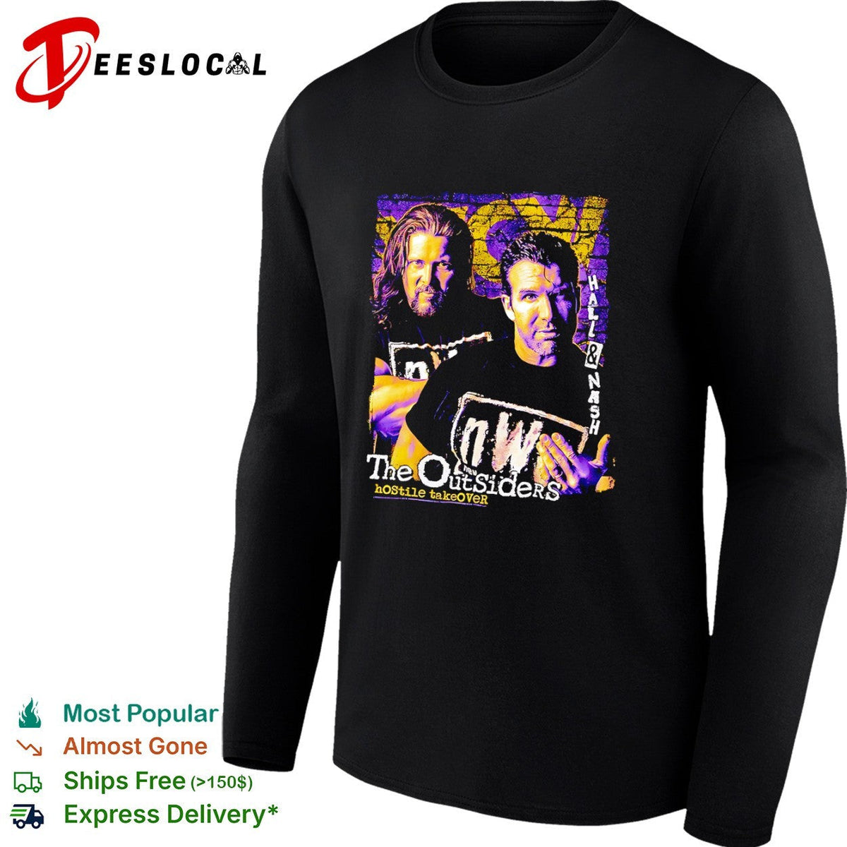 Hall Nash The Outsiders nWo hostile takeover wrestlers portrait shirt Unisex