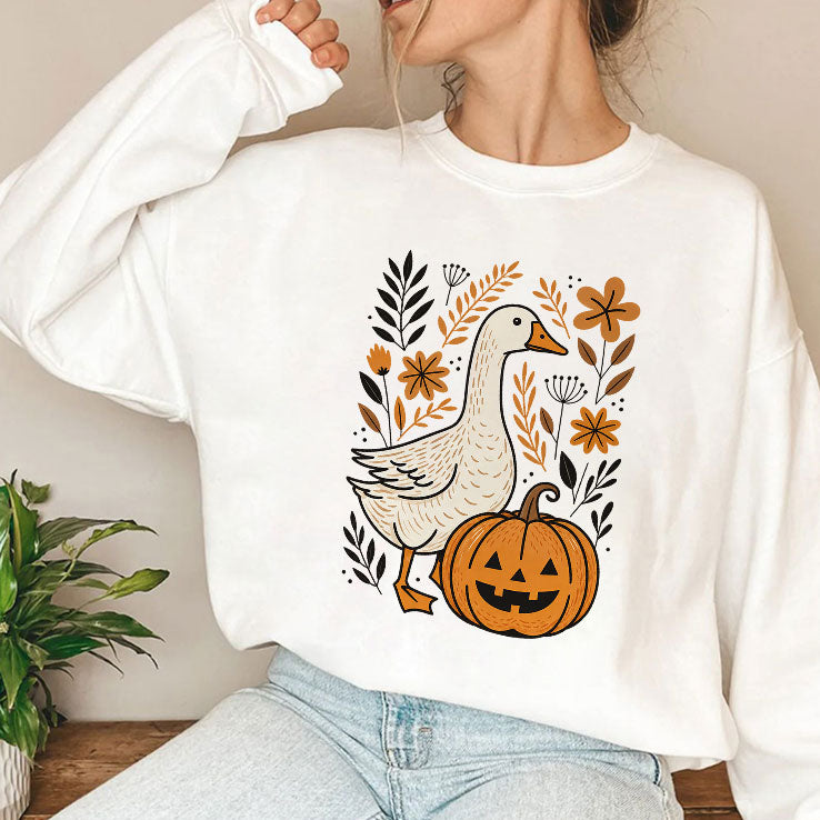 Halloween Goose Floral Goose Fall Shirt