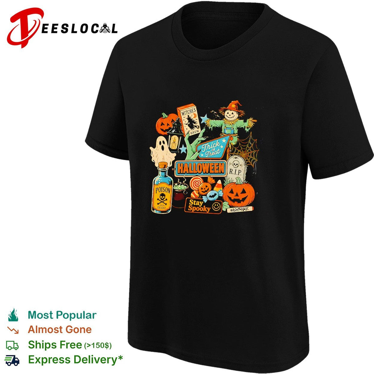 Halloween stay spooky collage shirt Unisex