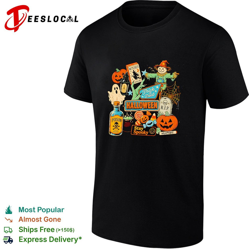 Halloween stay spooky collage shirt Unisex