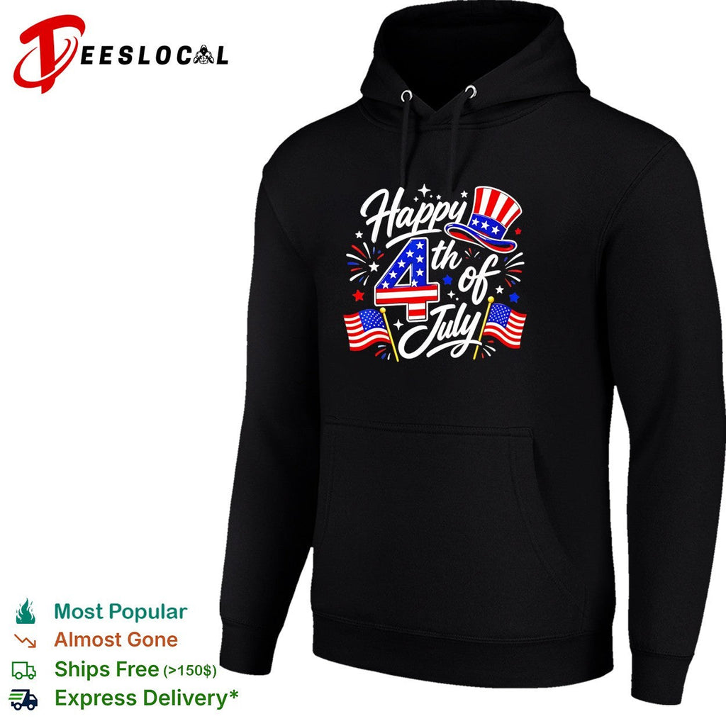 Happy 4th of July Uncle Sam Hat American Flag Fireworks Independence Day shirt Unisex