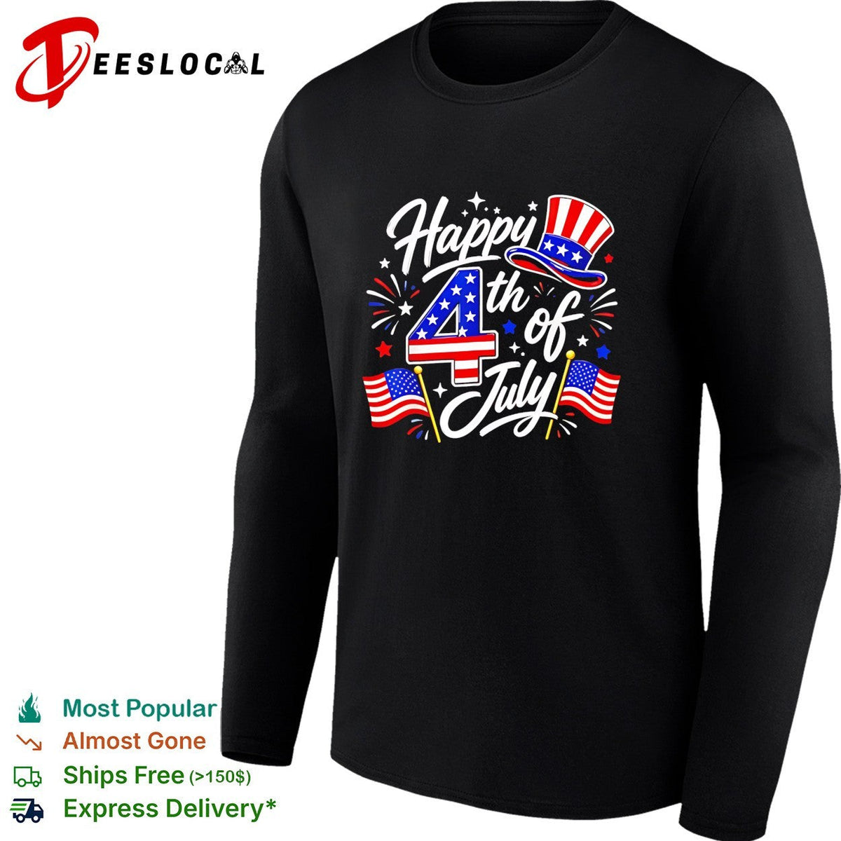 Happy 4th of July Uncle Sam Hat American Flag Fireworks Independence Day shirt Unisex
