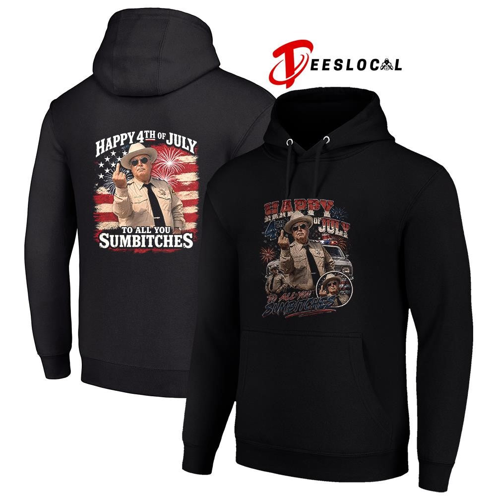 Happy 4th of July to all you sumbitches middle finger graphic shirt Unisex