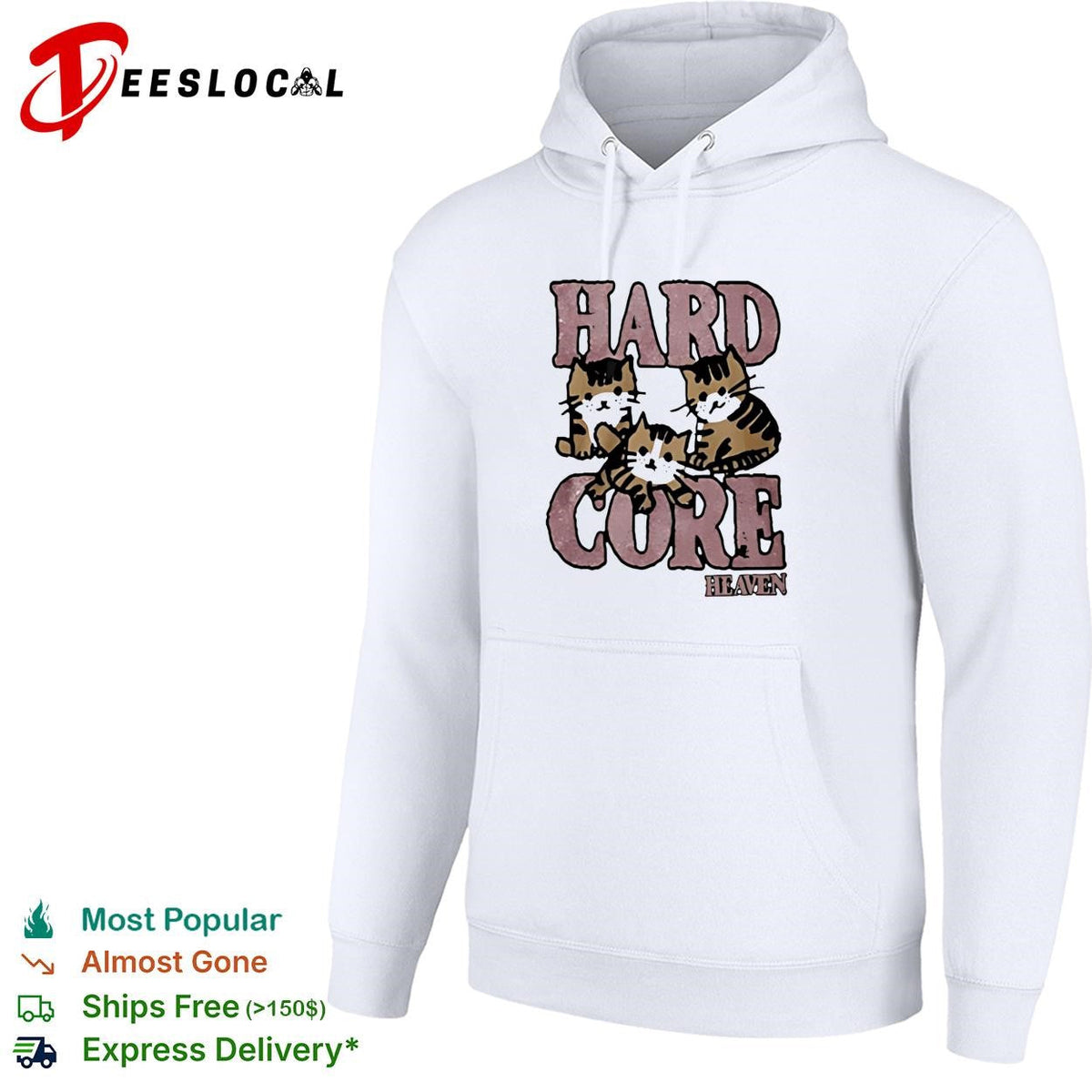 Hardcore heaven three kittens glitter cute graphic shirt Unisex
