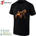 Harness racing horse and jockey line art illustration shirt Unisex