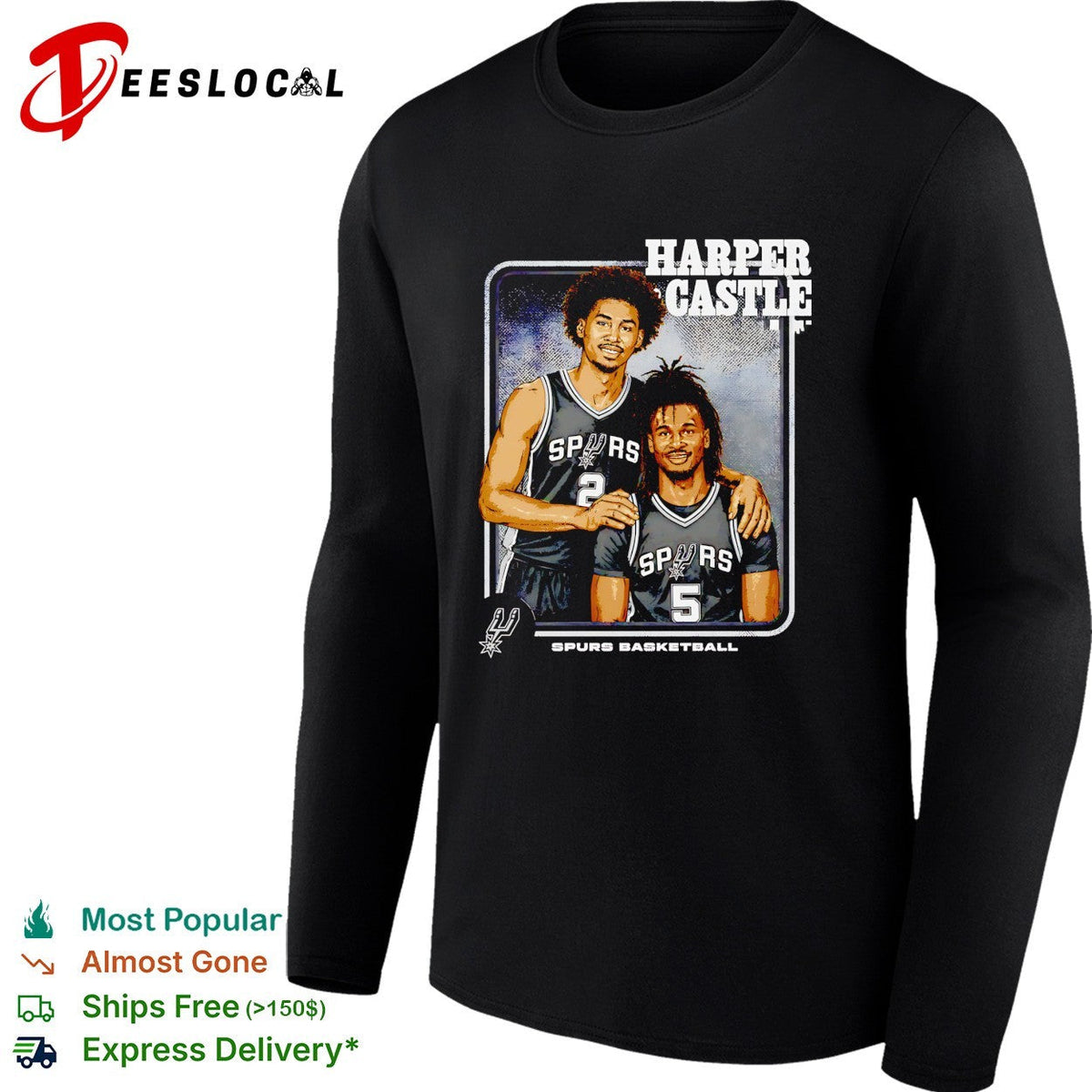 Harper Castle San Antonio Spurs basketball duo step brother portrait shirt Unisex
