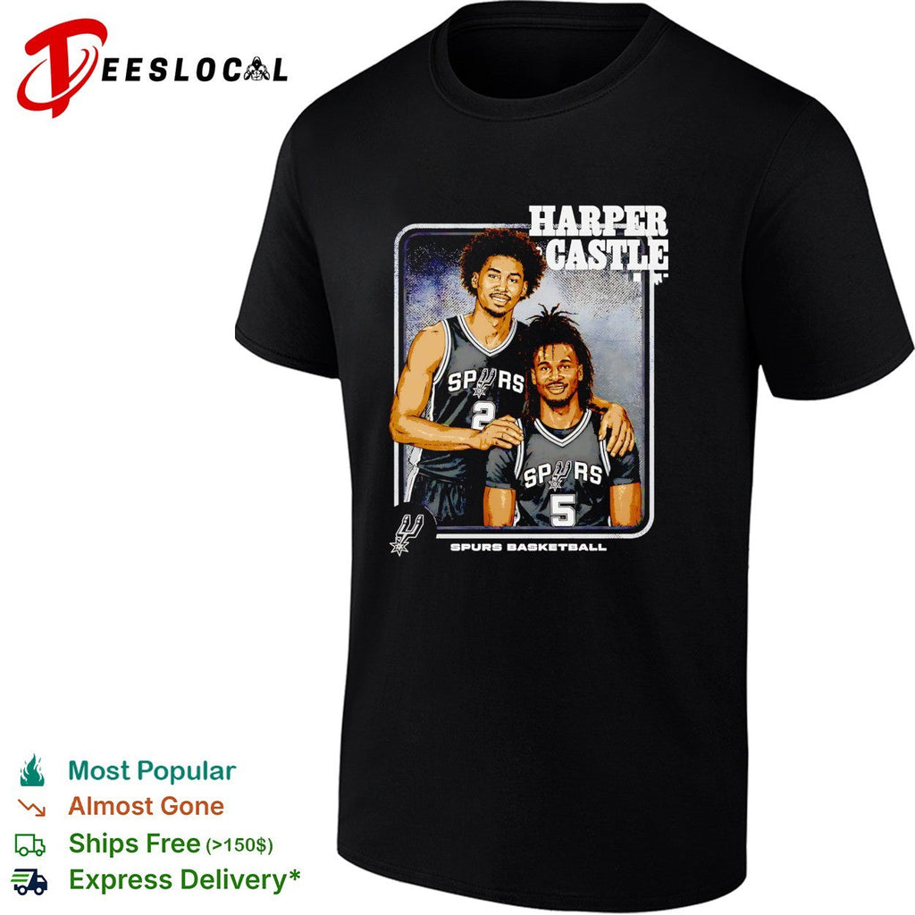 Harper Castle San Antonio Spurs basketball duo step brother portrait shirt Unisex