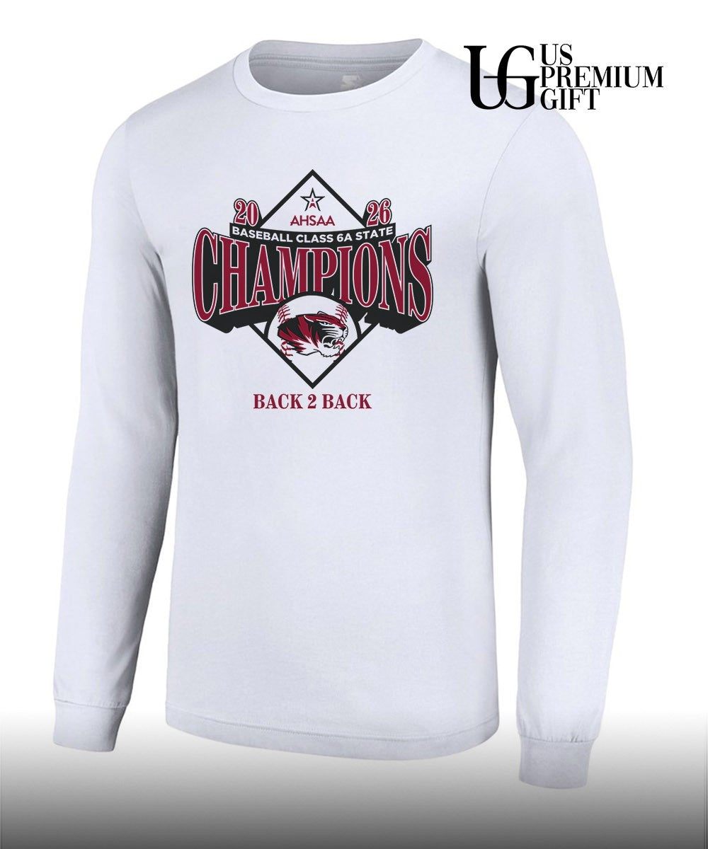 Hartselle Tigers 2026 AHSAA baseball class 6A State Champions back 2 back Unisex