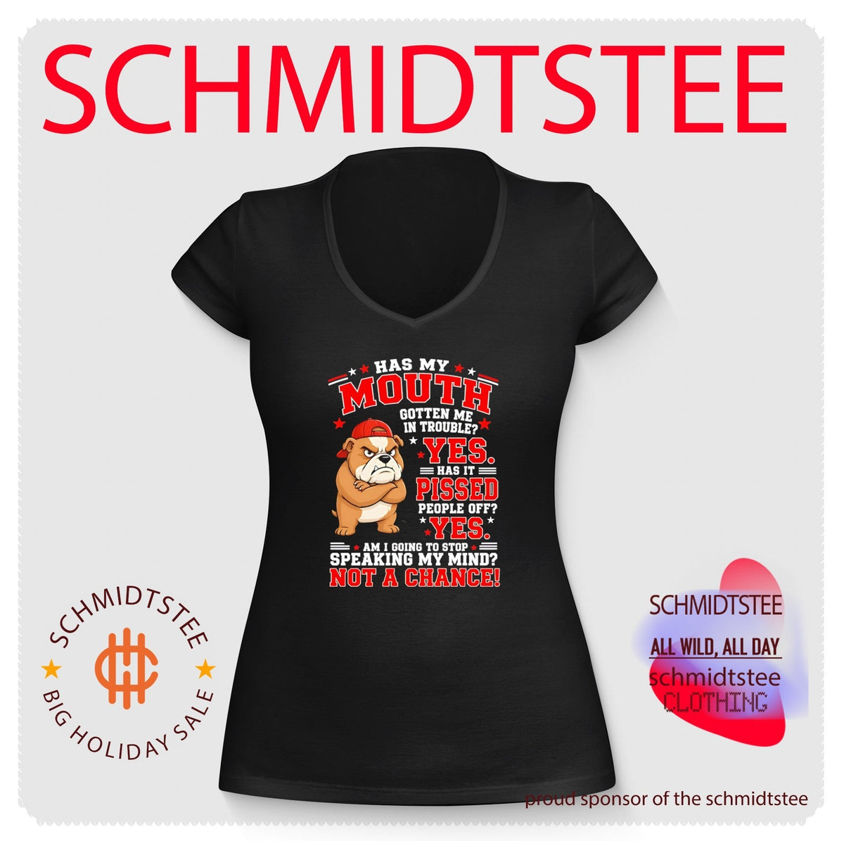 Has my mouth gotten me in trouble yes has it pissed people off cartoon dog shirt Unisex
