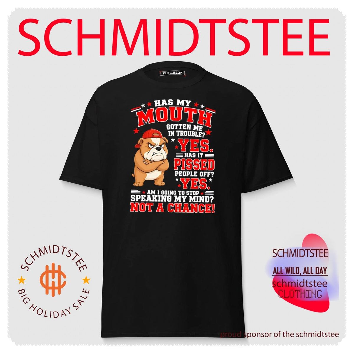 Has my mouth gotten me in trouble yes has it pissed people off cartoon dog shirt Unisex