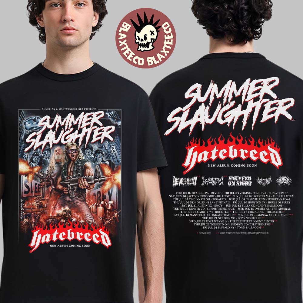 Hatebreed Summer Slaughter Tour 2026 Part 1 Schedule Dates Two Sided Unisex