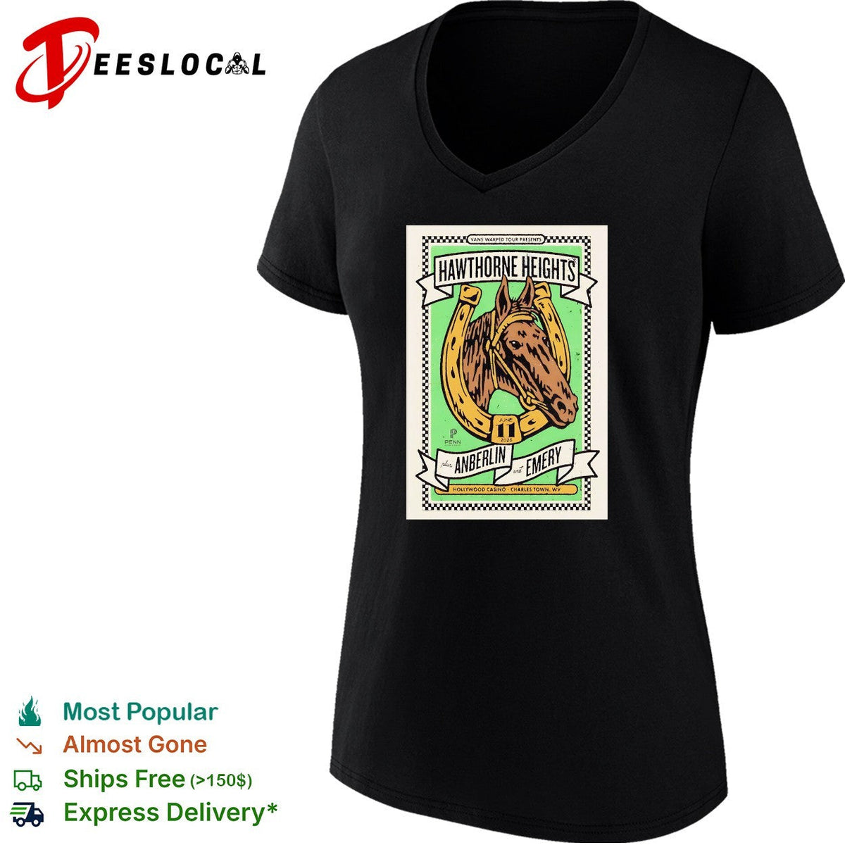 Hawthorne Heights Anberlin and Emery Vans Warped Tour June 11 2026 Casino shirt Unisex