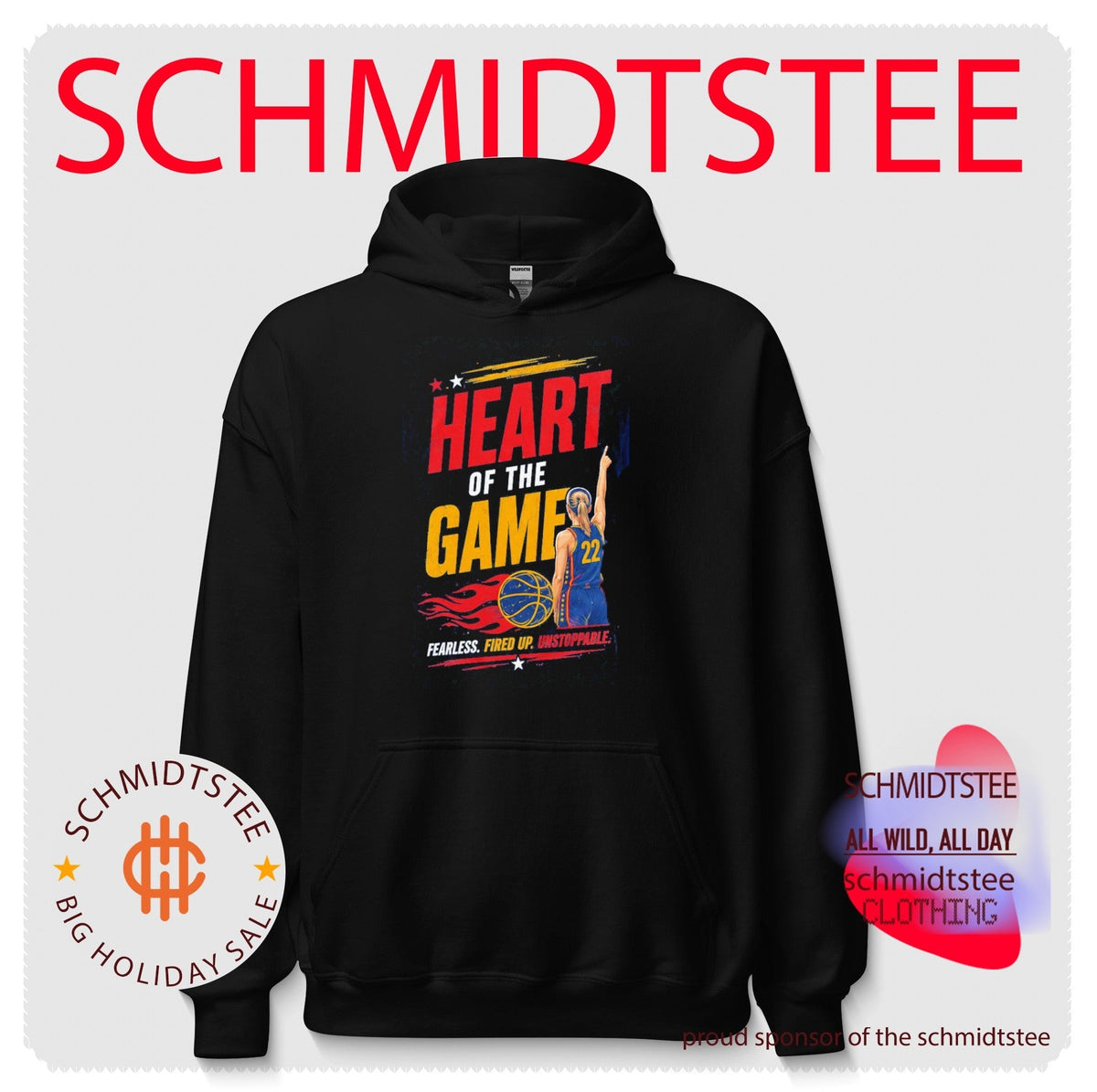Heart of the Game Fearless Fired Up Unstoppable Basketball Player shirt Unisex