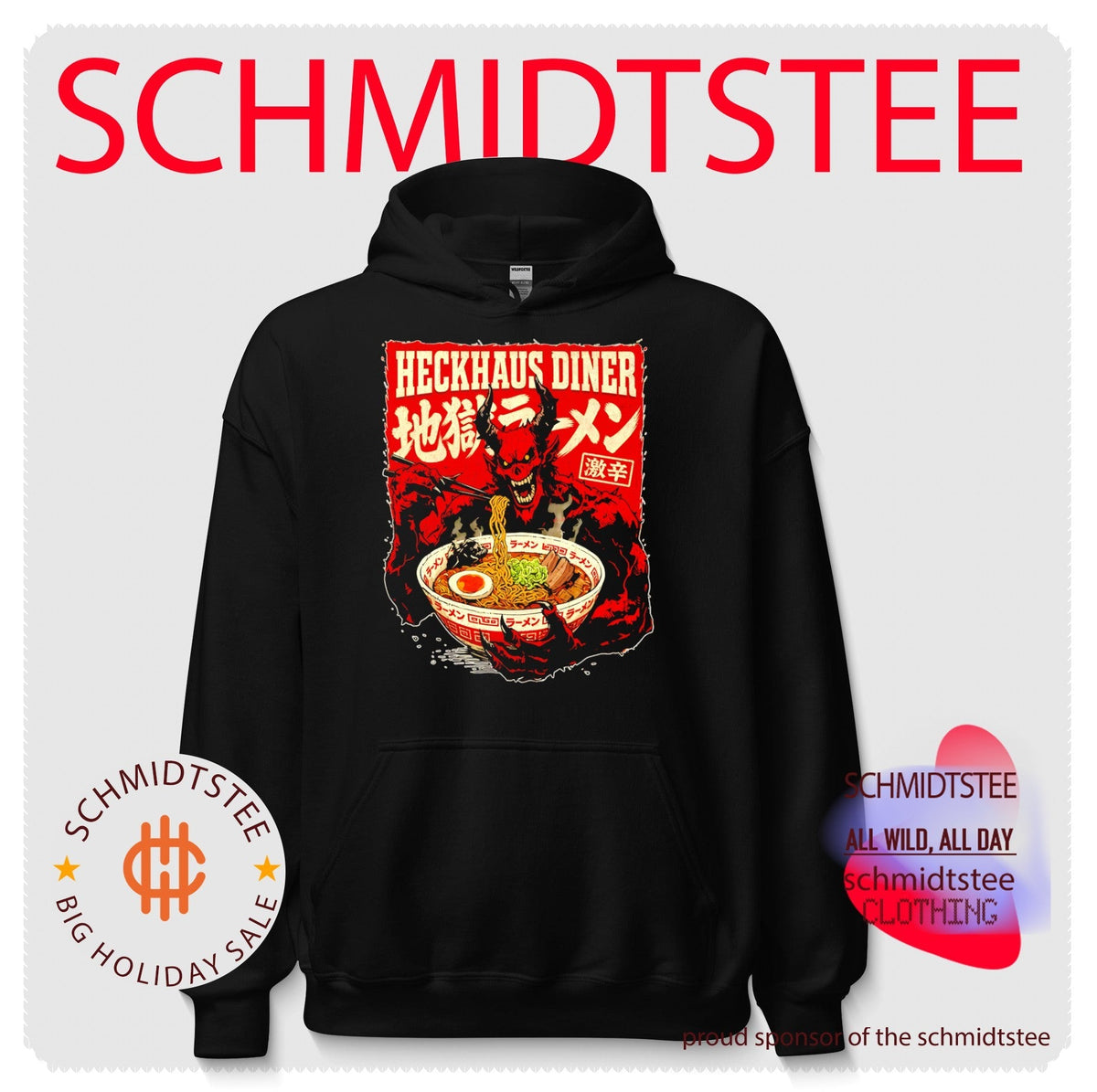 Heckhaus Diner Demon Eating Spicy Ramen shirt Unisex