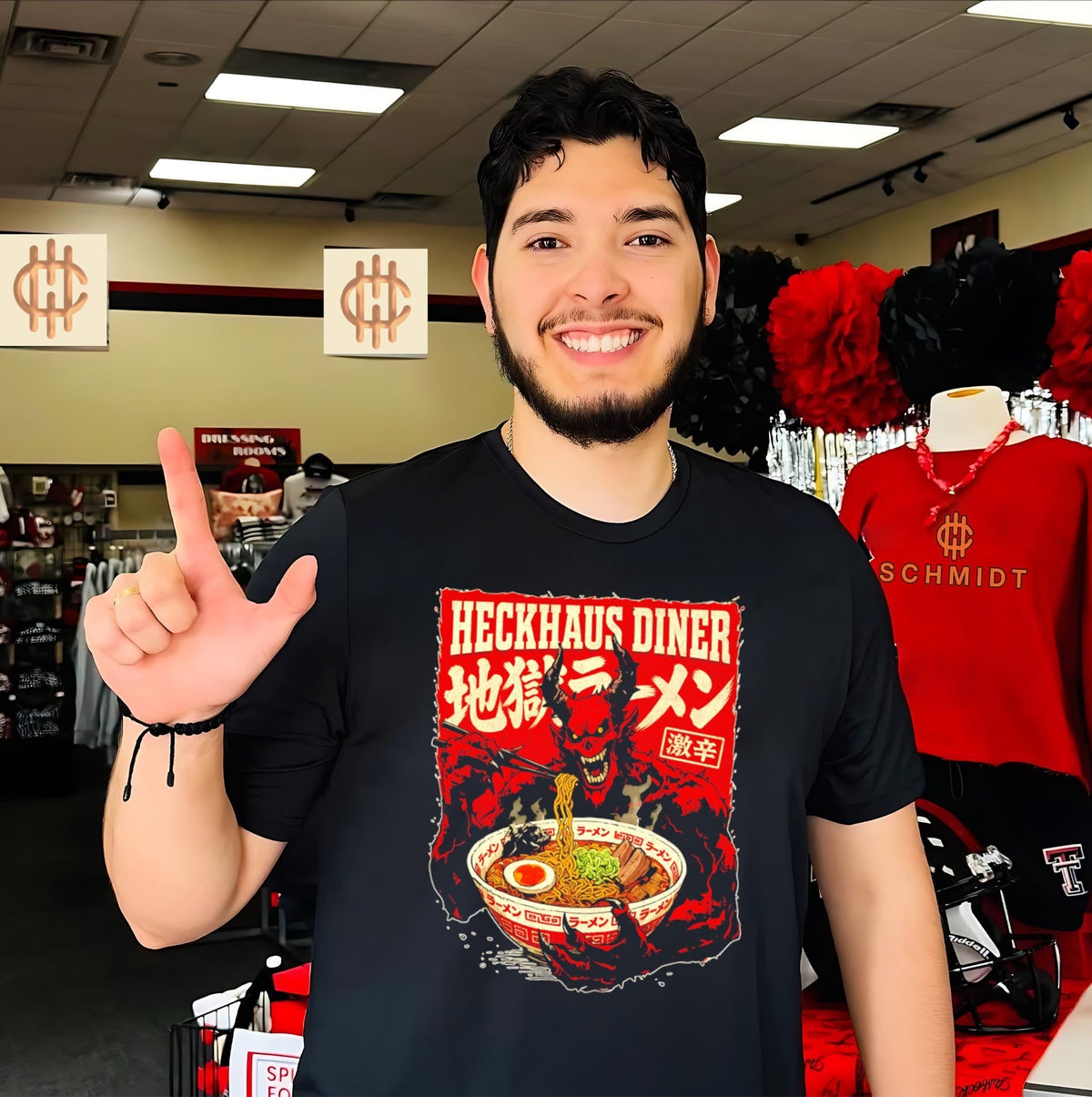 Heckhaus Diner Demon Eating Spicy Ramen shirt Unisex