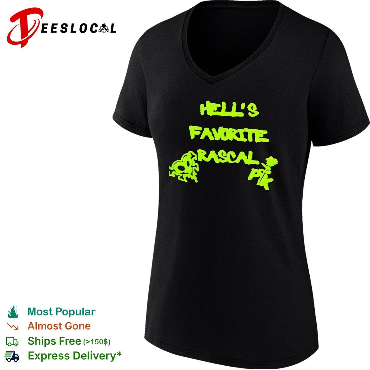 Hells Favorite Rascal PK Rose Skull Shirt Unisex