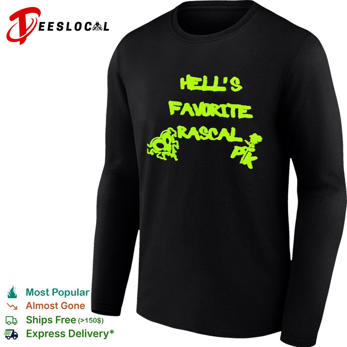 Hells Favorite Rascal PK Rose Skull Shirt Unisex