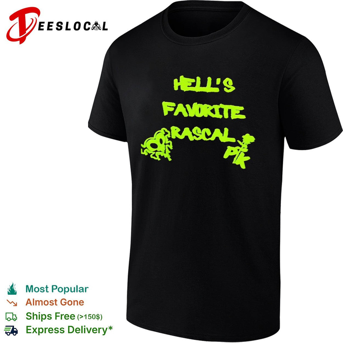 Hells Favorite Rascal PK Rose Skull Shirt Unisex