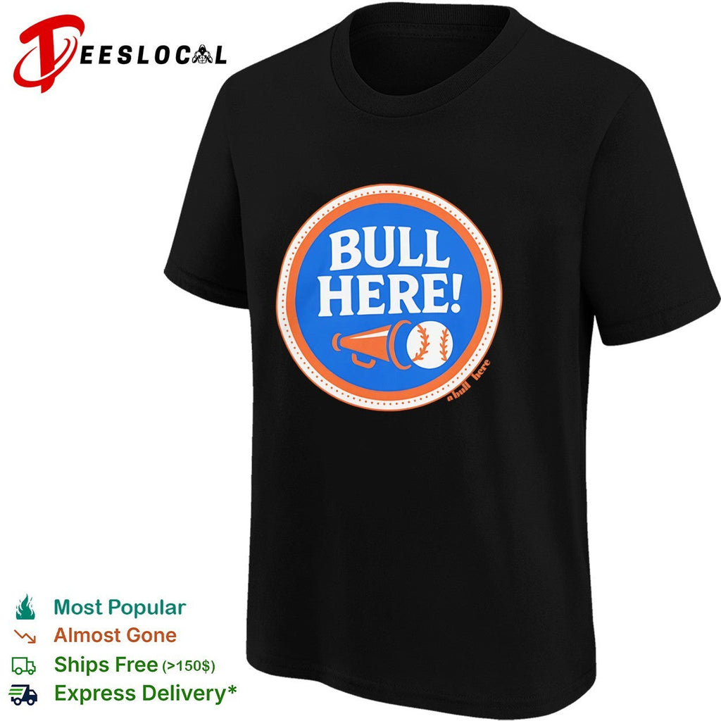 Here a bull here baseball shirt Unisex