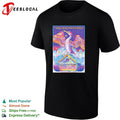 Heron bird colorful psychedelic concert poster art shirt Unisex