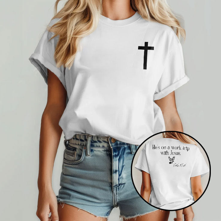 He’s On A Work Trip With Jesus Erika Kirk T Shirt Unisex