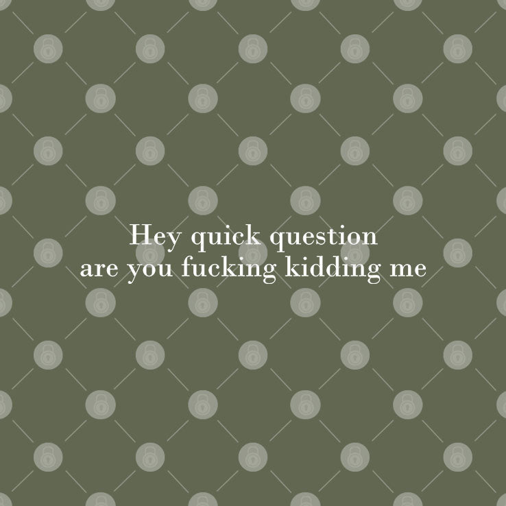 Hey Quick Question Are You Fucking Kidding Me T Shirt Unisex