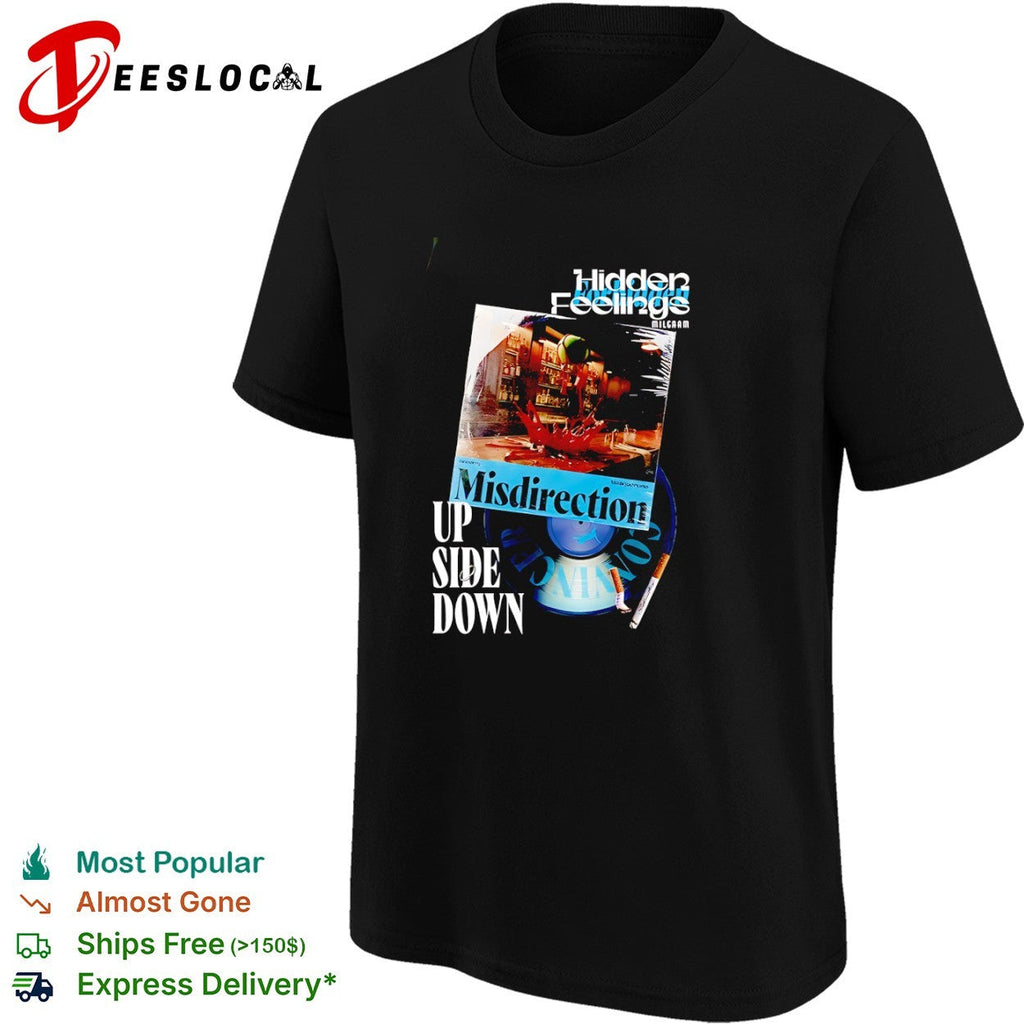 Hidden Feelings Milgaam Misdirection Maagerade Up Side Down Vinyl Record Music shirt Unisex