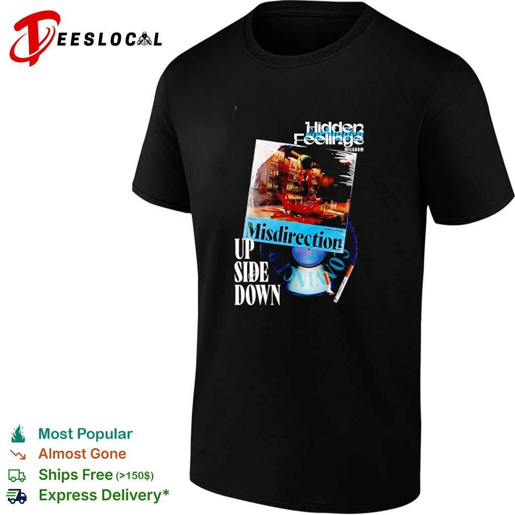 Hidden Feelings Milgaam Misdirection Maagerade Up Side Down Vinyl Record Music shirt Unisex
