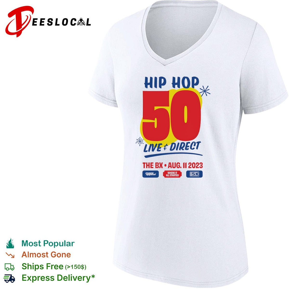 Hip Hop 50 Live and Direct The BX August 11 2023 Where it All Started Mass shirt Unisex