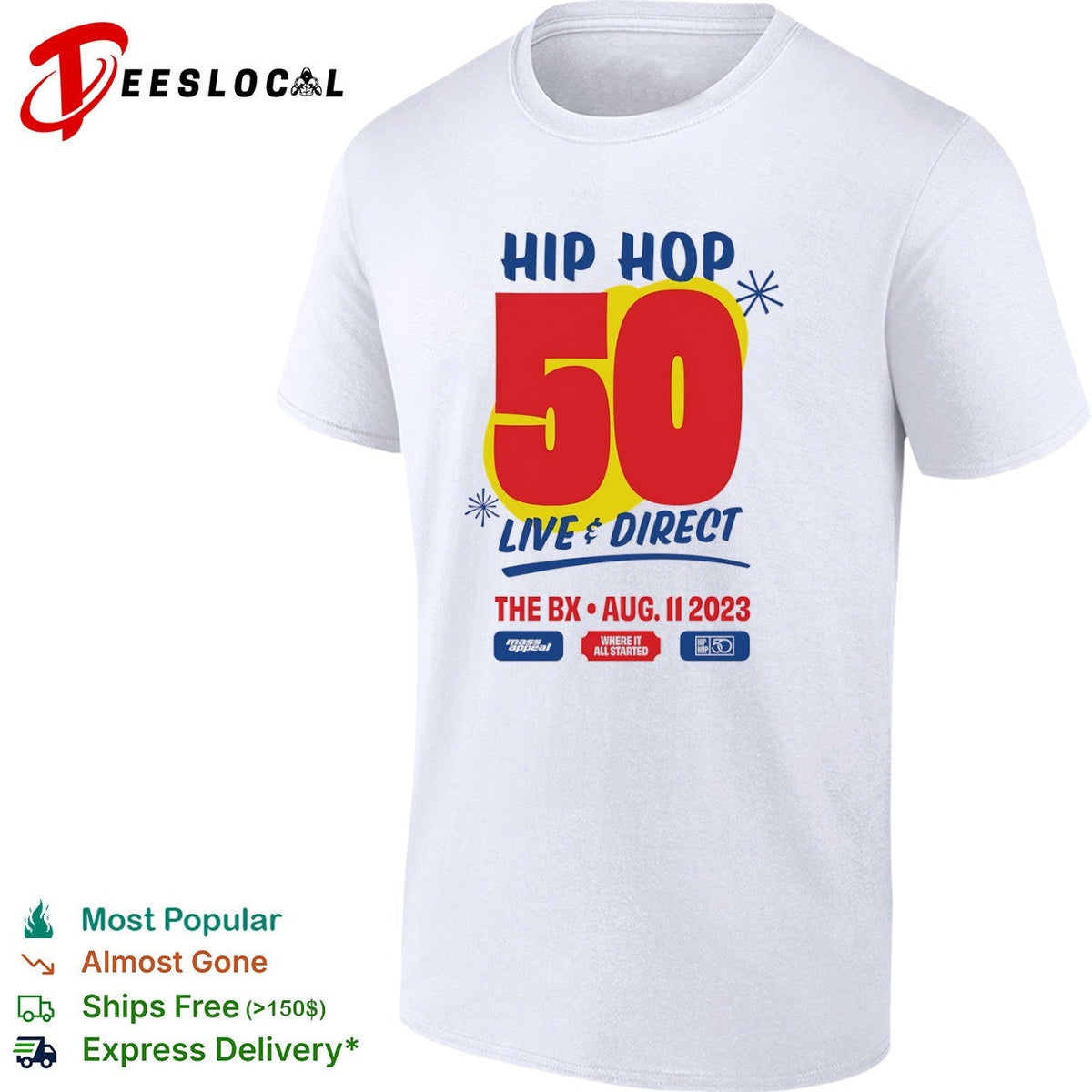 Hip Hop 50 Live and Direct The BX August 11 2023 Where it All Started Mass shirt Unisex