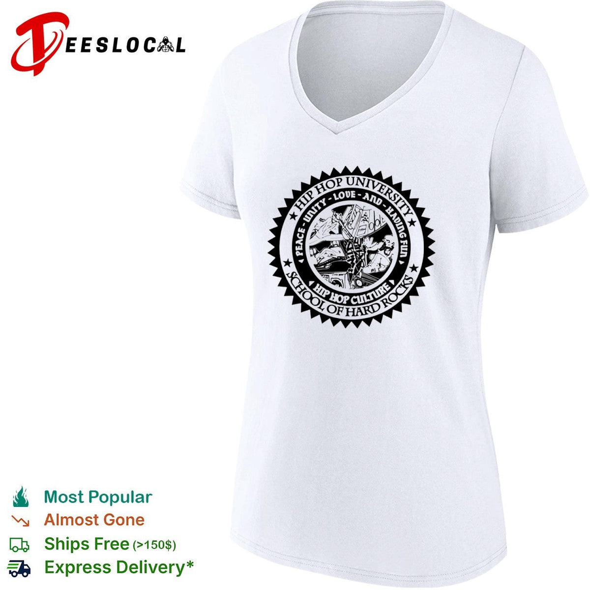 Hip Hop University Peace Unity Love and Having Fun School of Hard Rocks shirt Unisex
