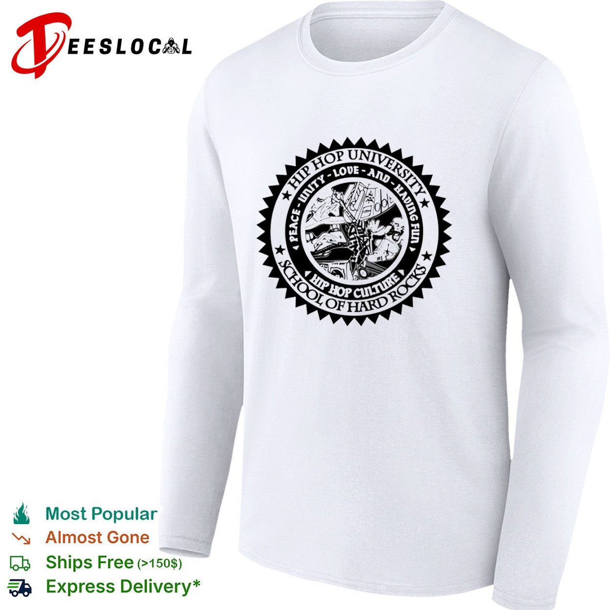 Hip Hop University Peace Unity Love and Having Fun School of Hard Rocks shirt Unisex