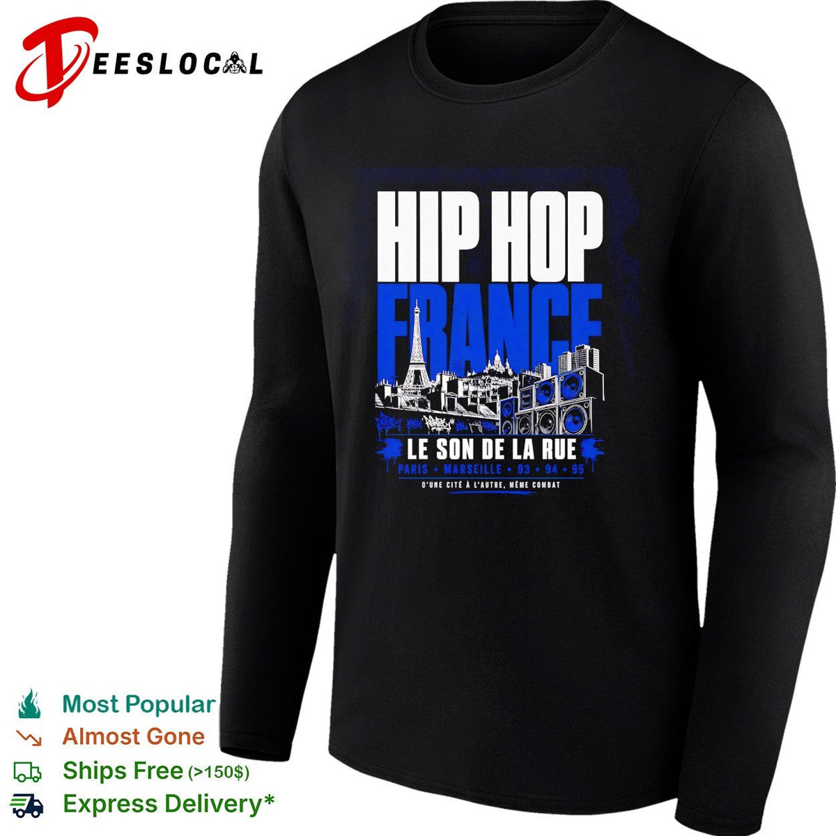 Hip hop France Le son de la rue Eiffel Tower shirt Unisex