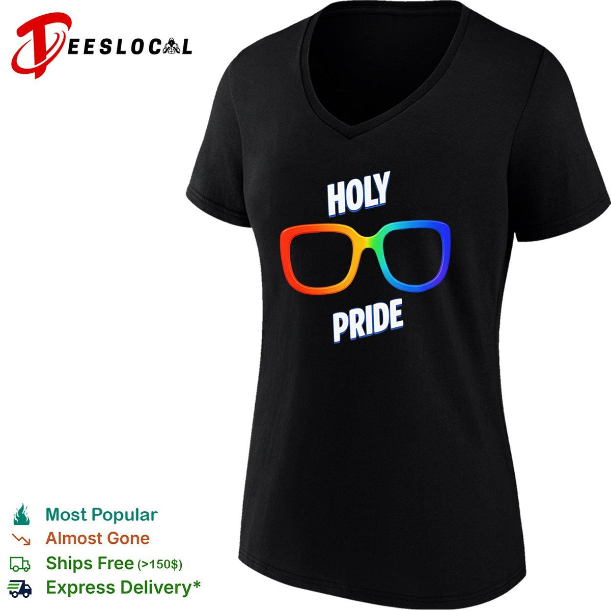 Holy Pride glasses rainbow frame pride shirt Unisex
