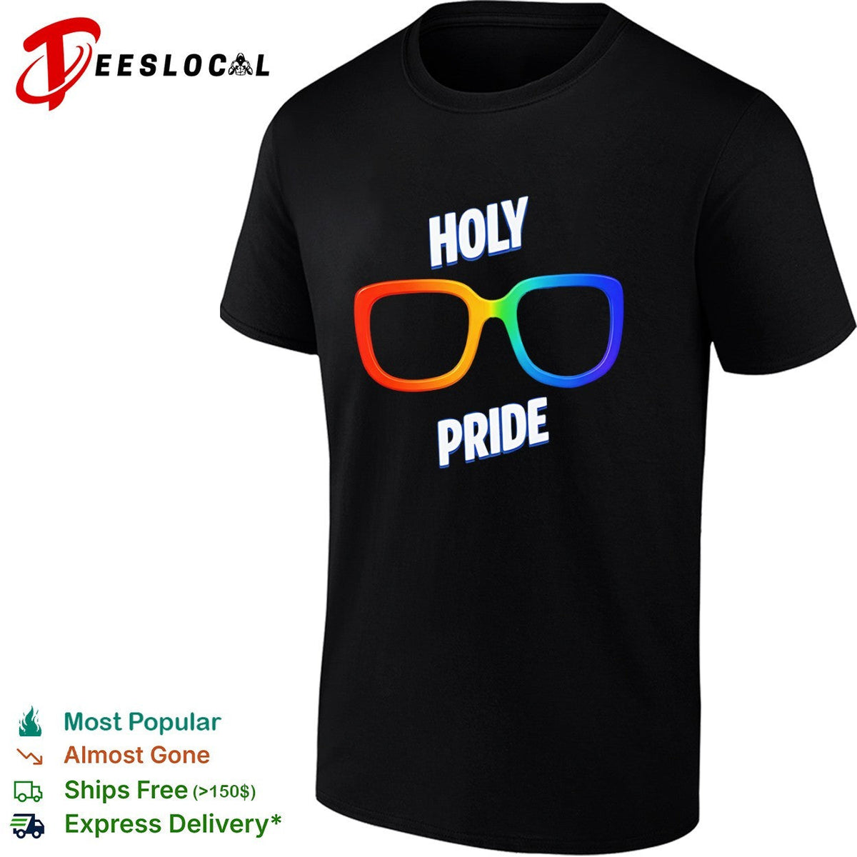 Holy Pride glasses rainbow frame pride shirt Unisex