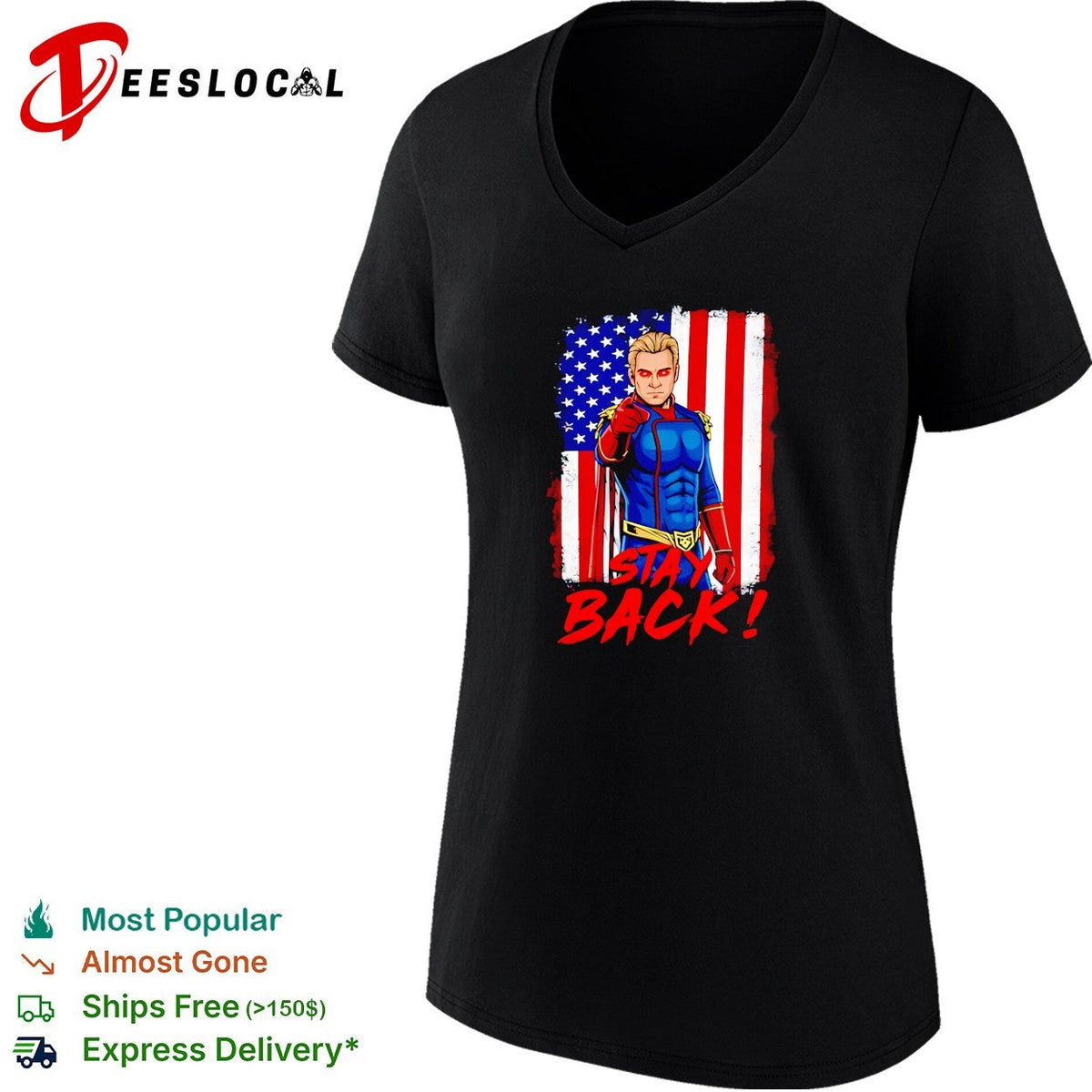 Homelander stay back superhero The Boys USA flag shirt Unisex
