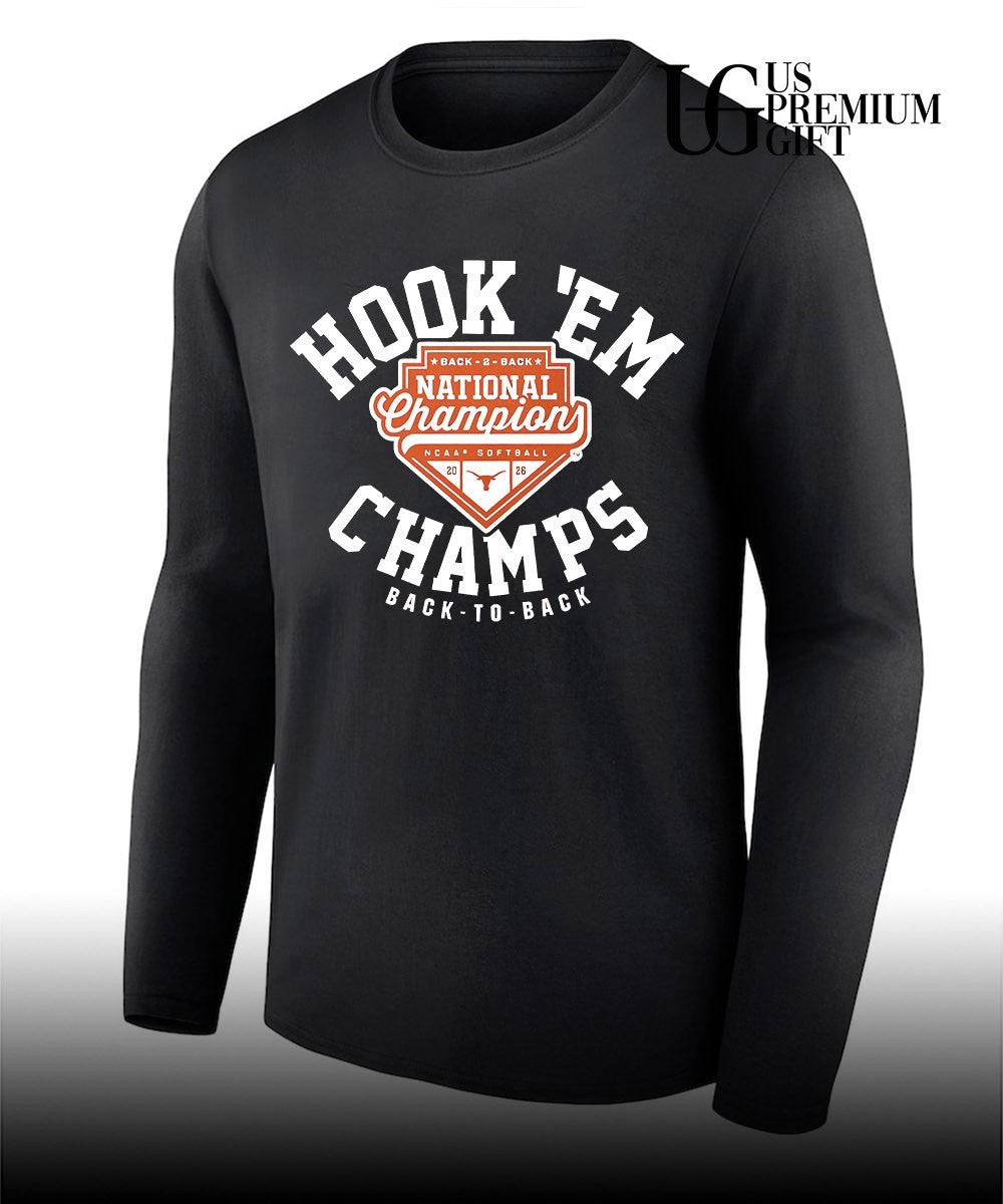 Hook ‘Em National Champions Texas Longhorns Softball NCAA Back-to-Back 2026 shirt Unisex